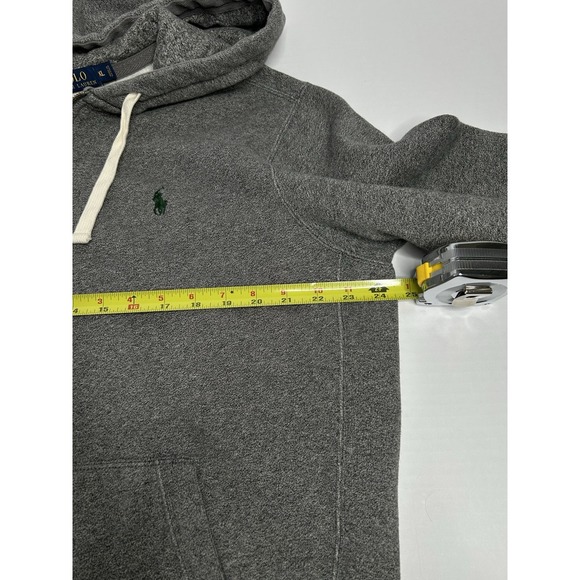 Polo Ralph Lauren Hoodie Men's XL Fleece Lined Full-Zip Heather Gray Green Logo - Picture 4 of 11